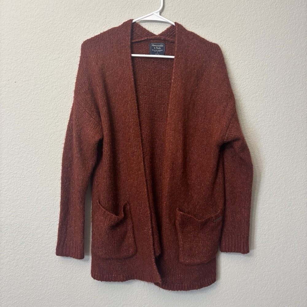 Abercrombie & Fitch Women's Open Front Cardigan Burnt Red Women's Size Small S